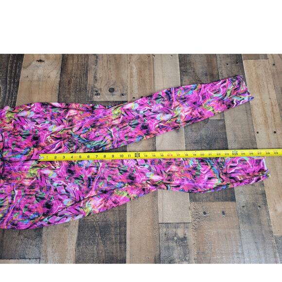 Lululemon Fast Free High Rise Tight 25" *Nulux Hyper Flow‎ Pink Multi Size 10 HR - Picture 8 of 9